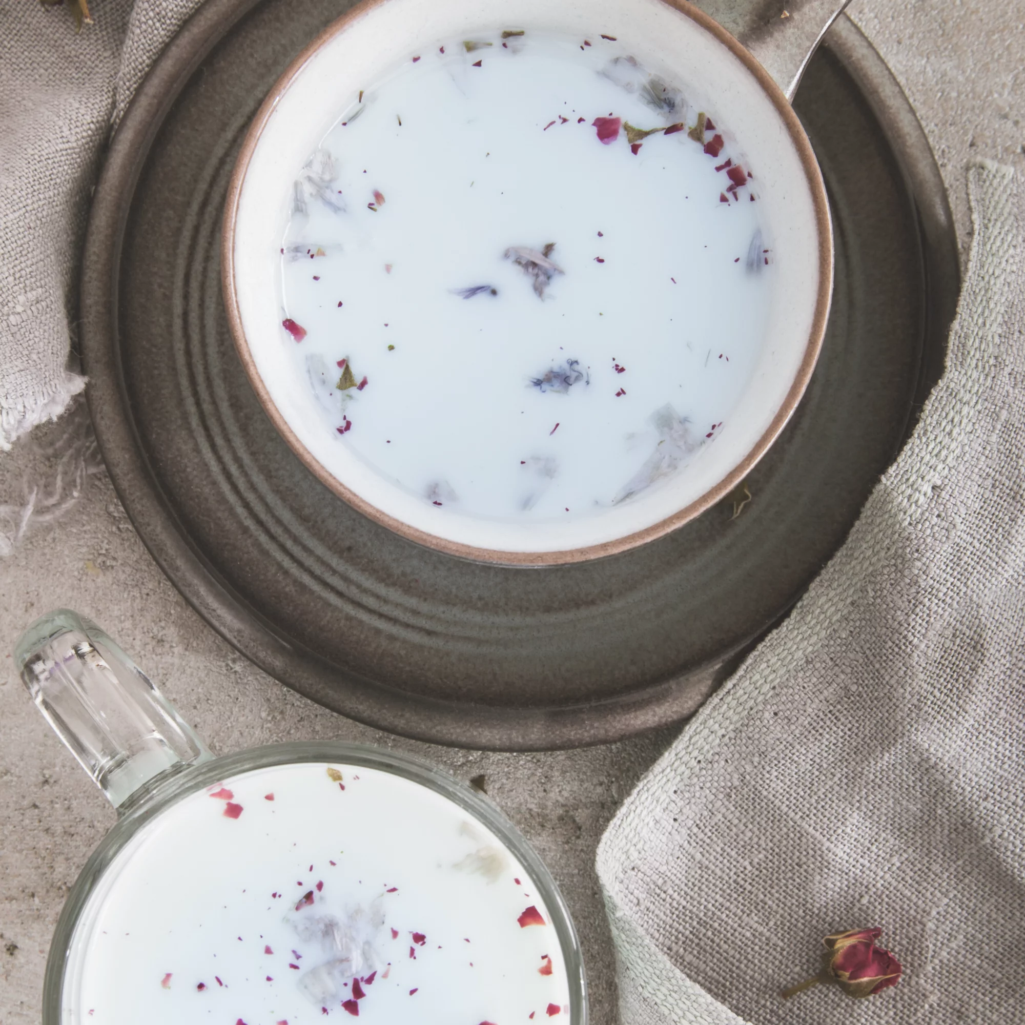 Two cups full of fresh CBD moon milk