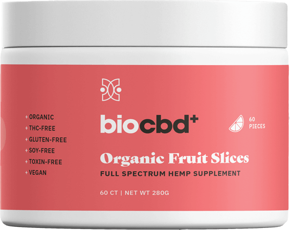 A package of biocbd's organic fruit slices