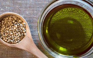 A cup of CBD oil